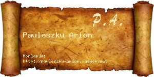 Pauleszku Arion névjegykártya